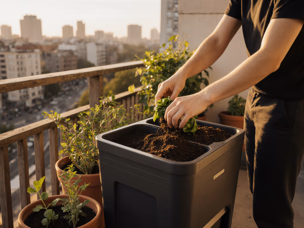 urban_gardener_composting_on_balcony